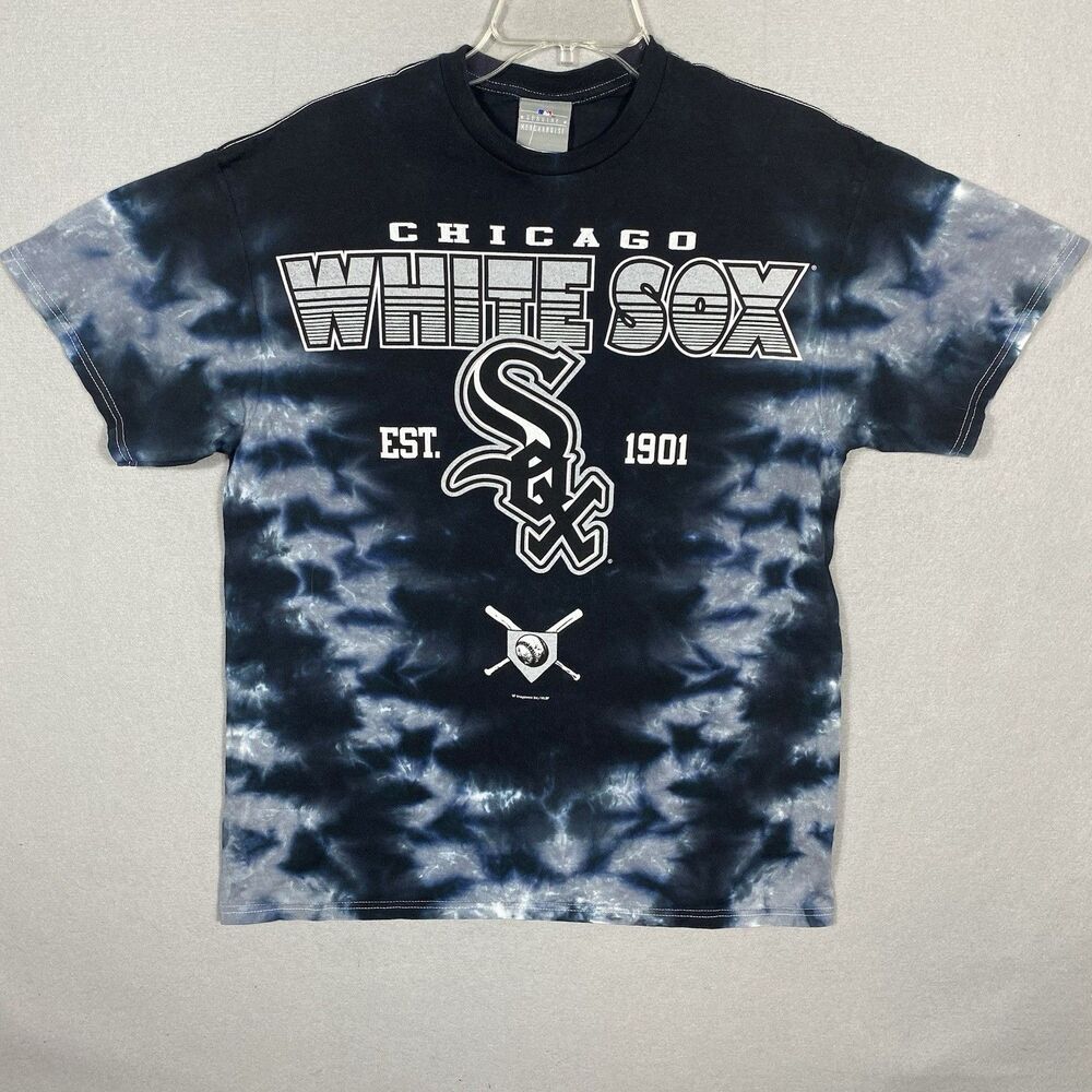 MLB Chicago White Sox T Shirt Size L All Over Print Front Back Cotton Baseball
